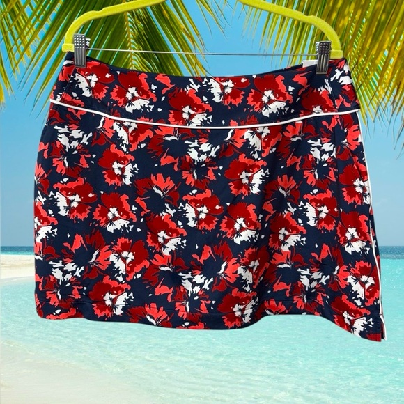 Puma womens size XL Blake mini skirt navy red UPF40 built-in brief shorts $75 - Picture 1 of 8